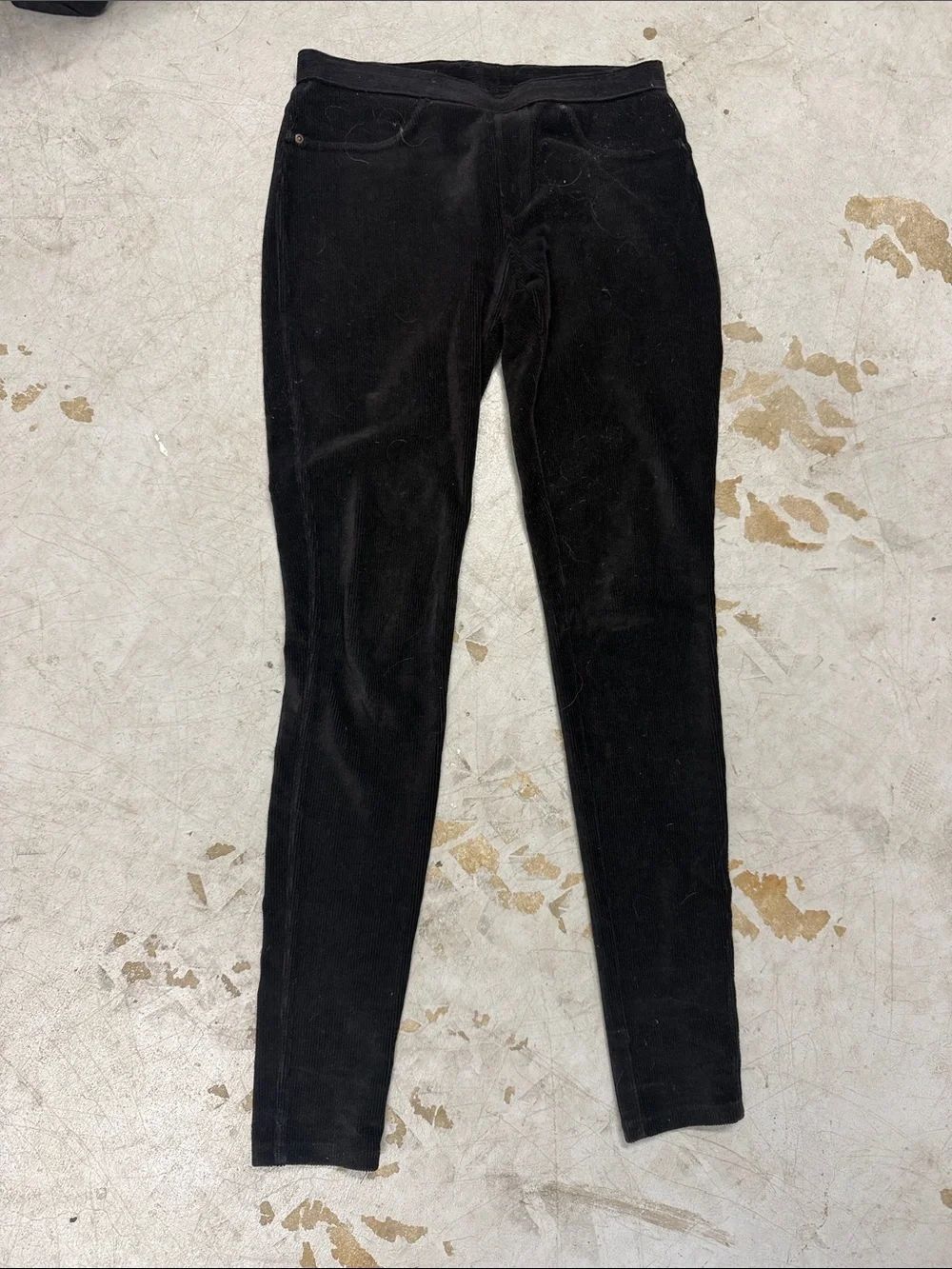 Black Corduroy HUE Leggings Size XS - Pockets Stretch Legging Jean